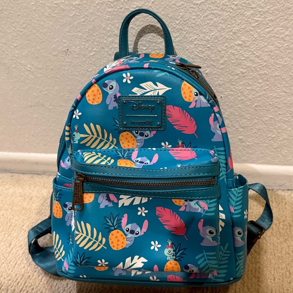 Lounge Fly Disney Teal Stitch Backpack Bag